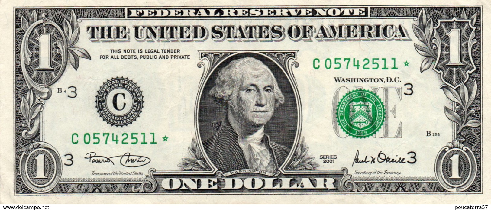 USA= PHILADELPHIA    2001   1  DOLLAR   STAR  NOTE  VF/X FINE - Bilglietti Della Riserva Federale (1928-...)