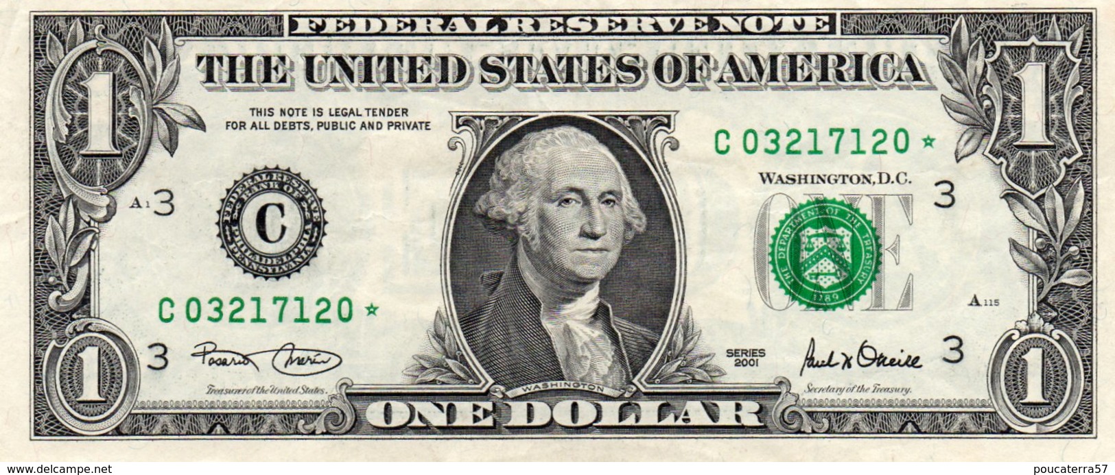 USA= PHILADELPHIA    2001   1  DOLLAR   STAR  NOTE  VF/X FINE - Bilglietti Della Riserva Federale (1928-...)