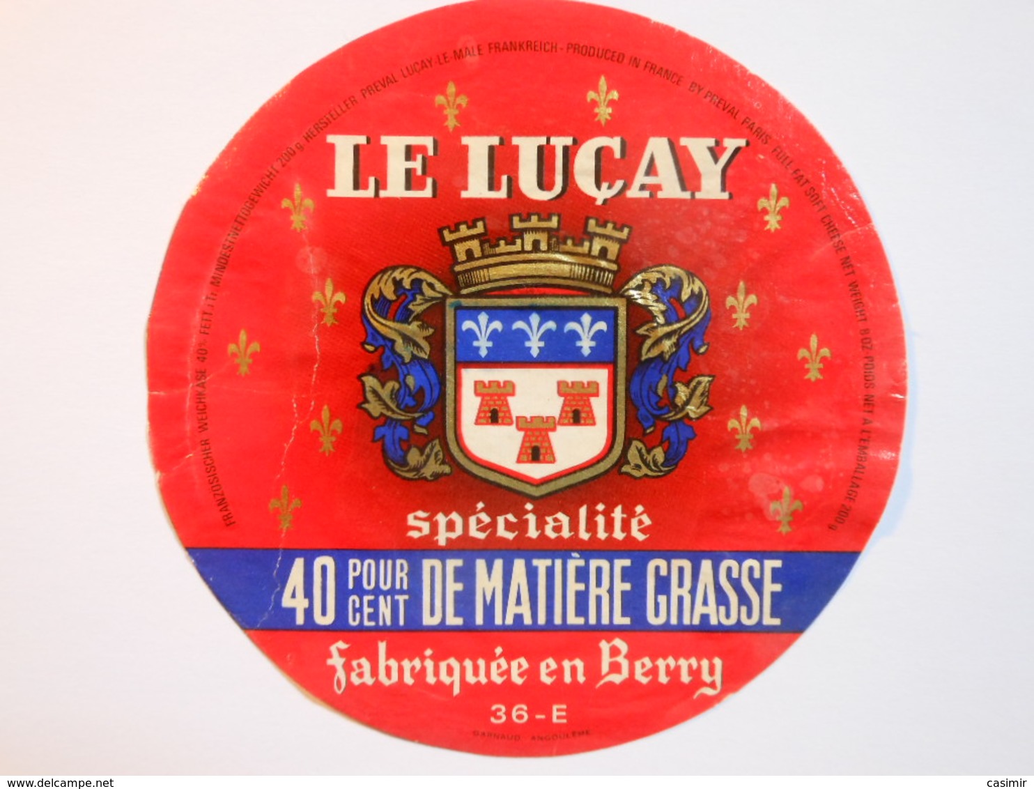 A-36101c - Etiquette De Fromage - LE LUCAY - LUCAY LE MALE - Indre 36E - Quesos