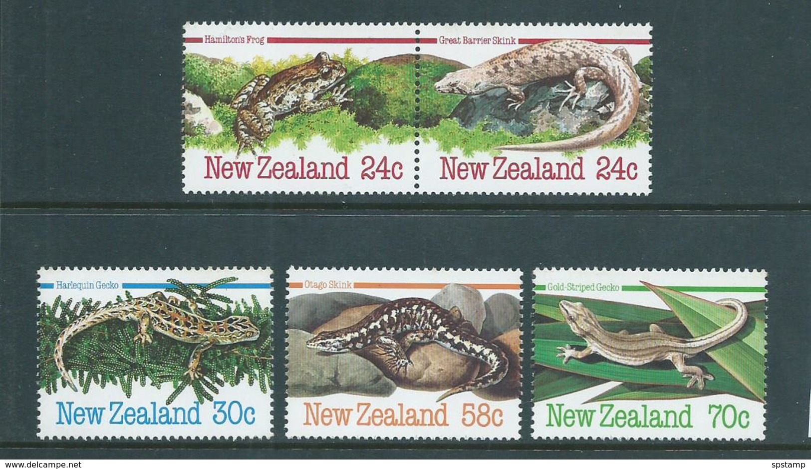 New Zealand 1984 Reptiles & Amphibians Set 5 MNH - Unused Stamps