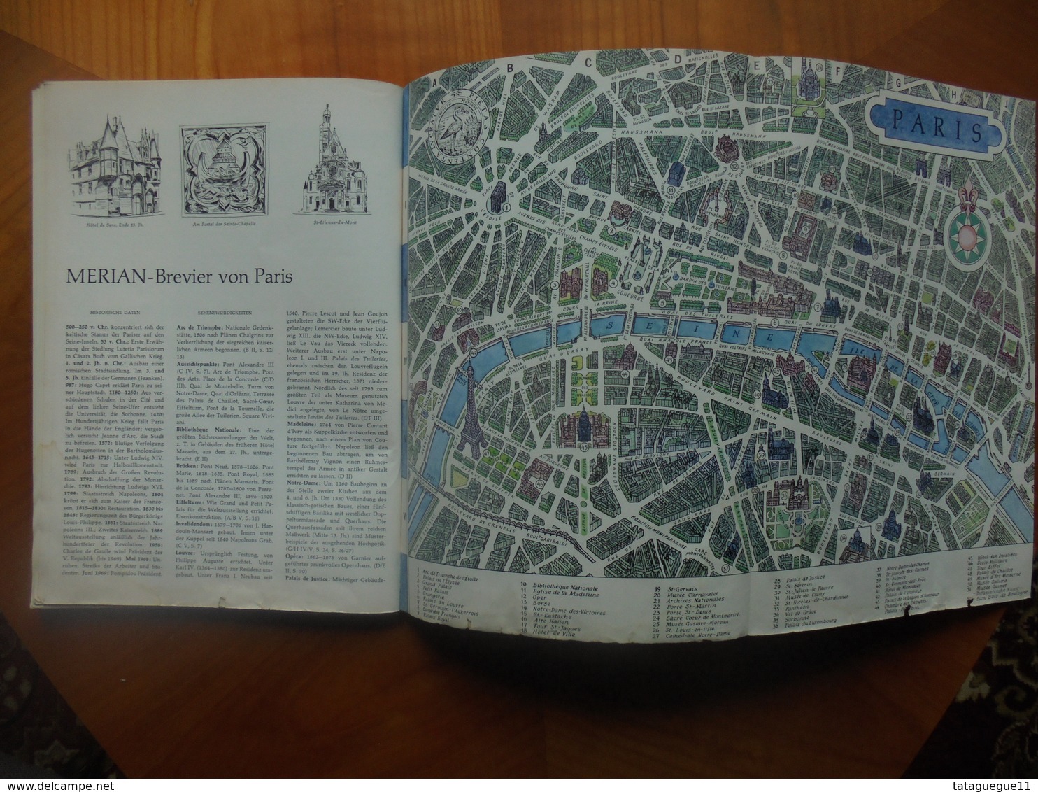 Ancien - Livre touristique MERIAN Paris 1969 (En allemand)