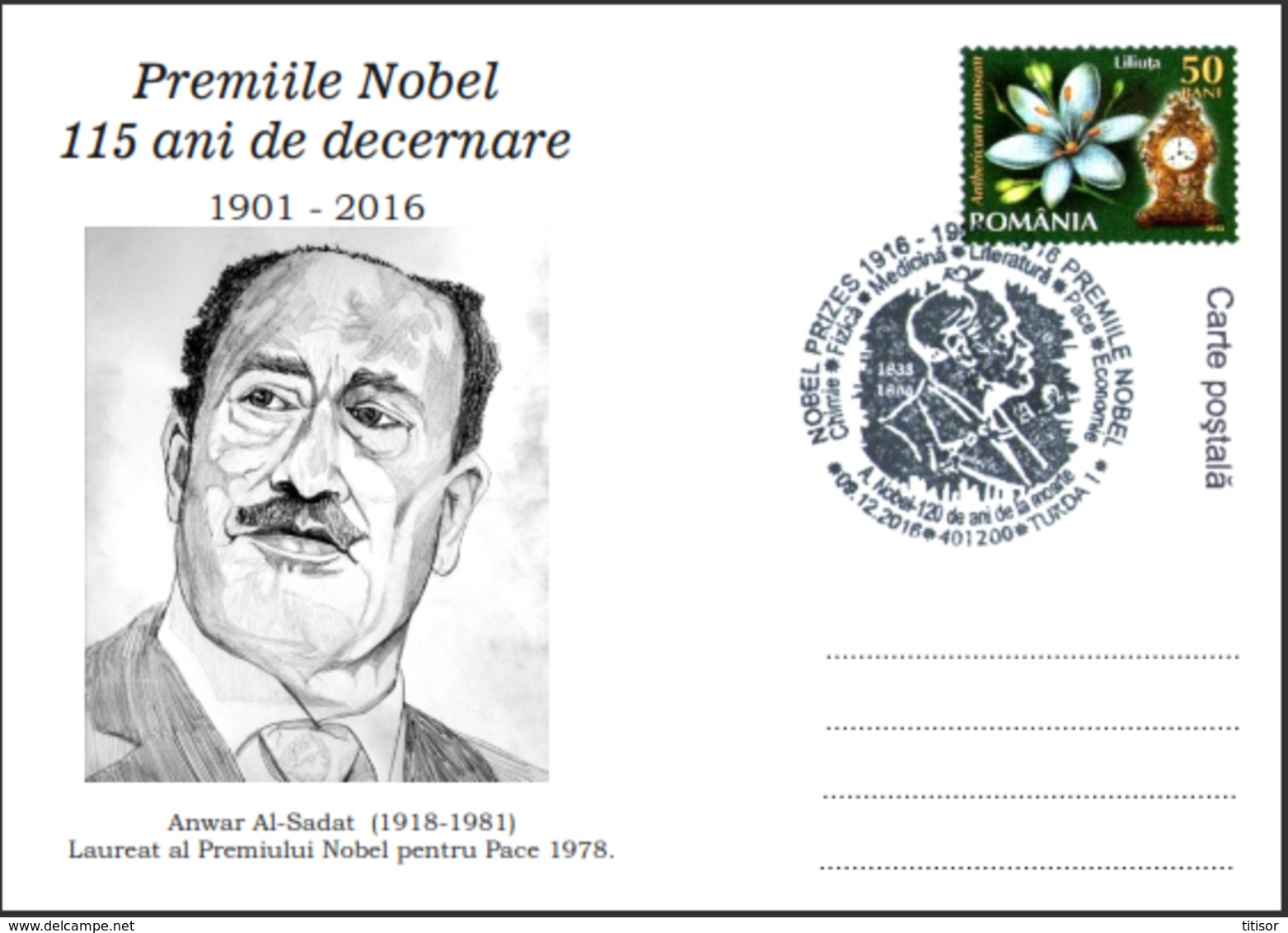 115 Years The Nobel Prize In  Peace 1978 Anuar Sadat - Turda 2016 - Premio Nobel
