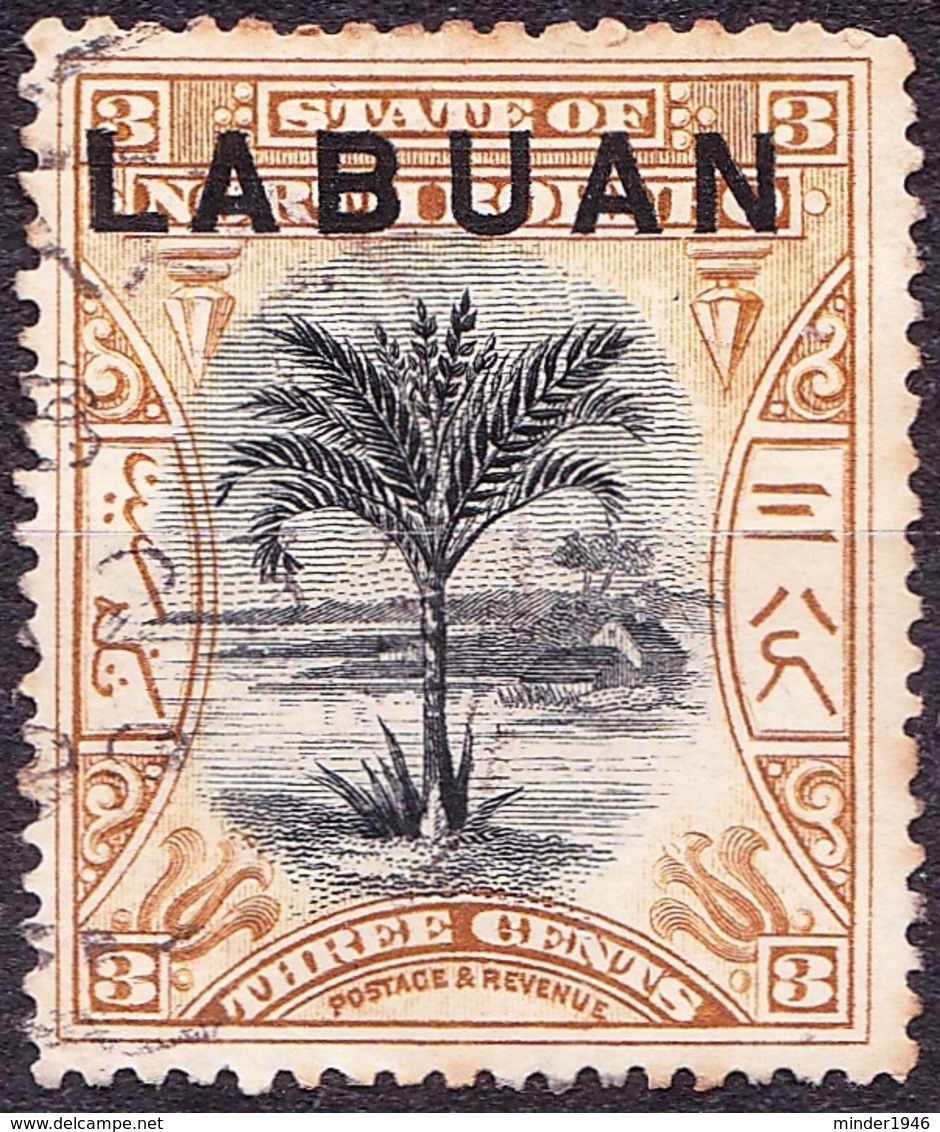 LABUAN 1894 3 Cents Black & Grey-Mauve SG62b FU - North Borneo (...-1963)