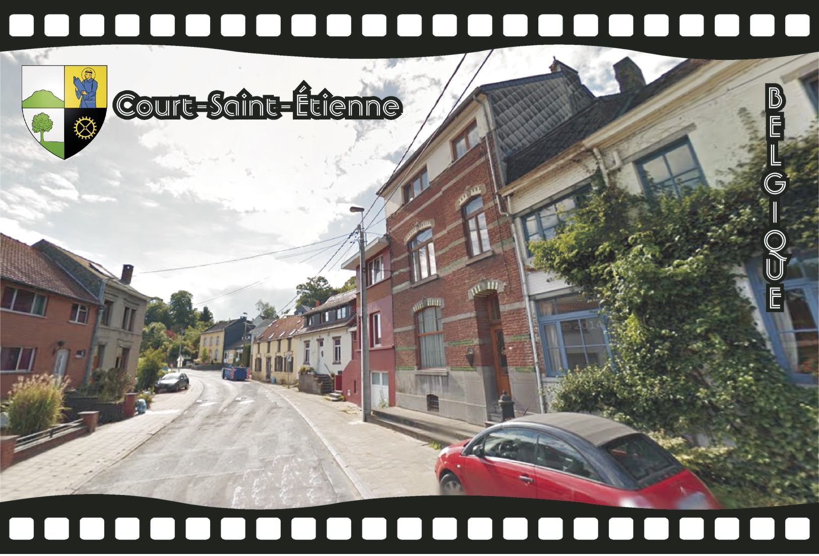 Postcard, REPRODUCTION, Municipalities Of Belgium, Streets Of Court-Saint-Étienne 11 - Cartes Géographiques