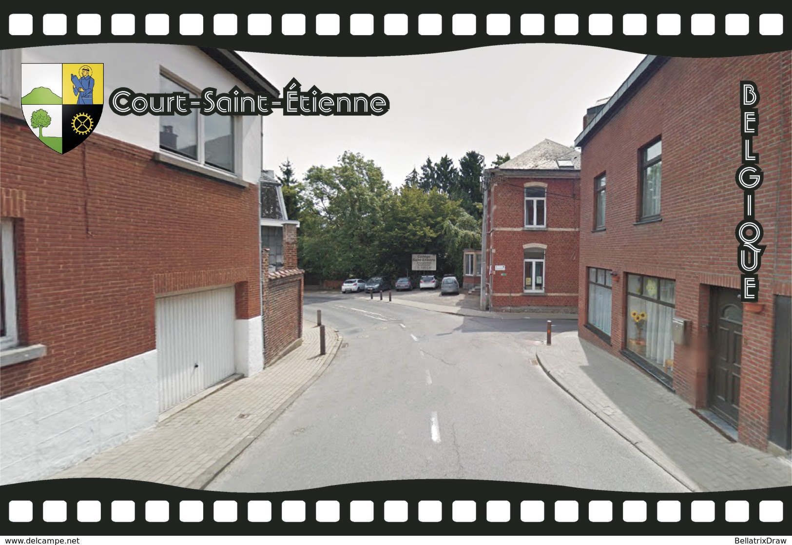 Postcard, REPRODUCTION, Municipalities Of Belgium, Streets Of Court-Saint-Étienne 14 - Cartes Géographiques