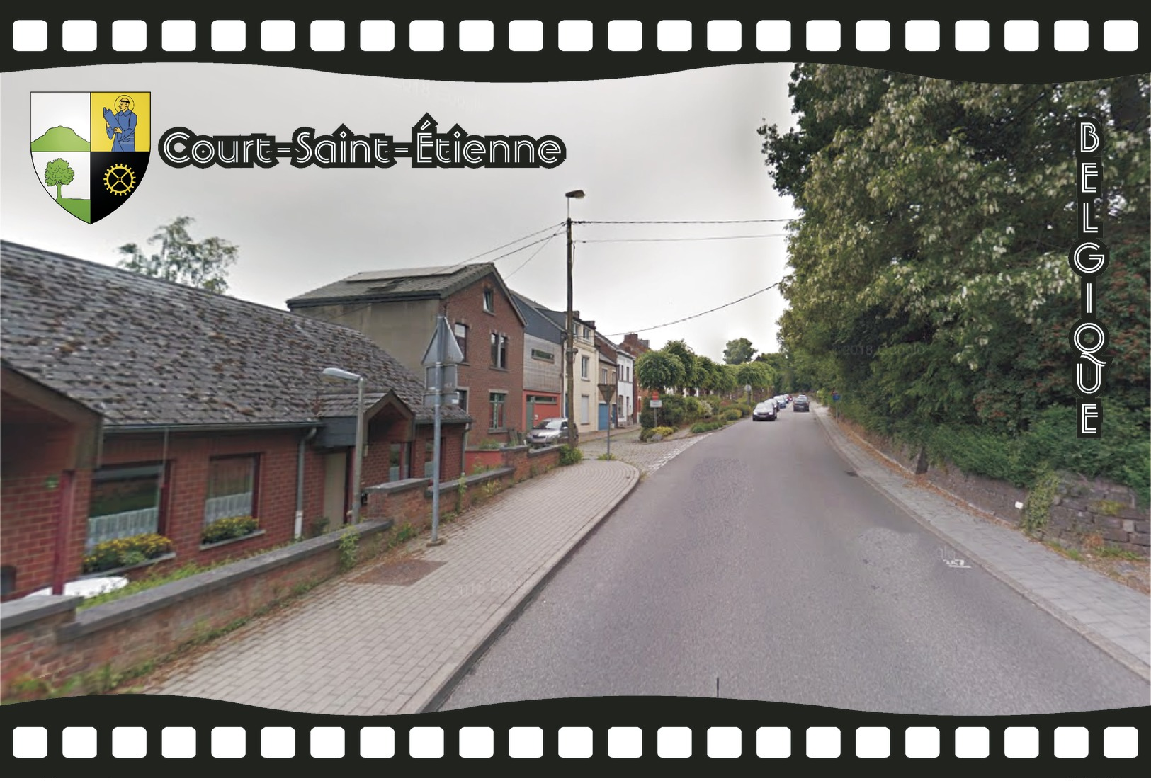 Postcard, REPRODUCTION, Municipalities Of Belgium, Streets Of Court-Saint-Étienne 18 - Cartes Géographiques