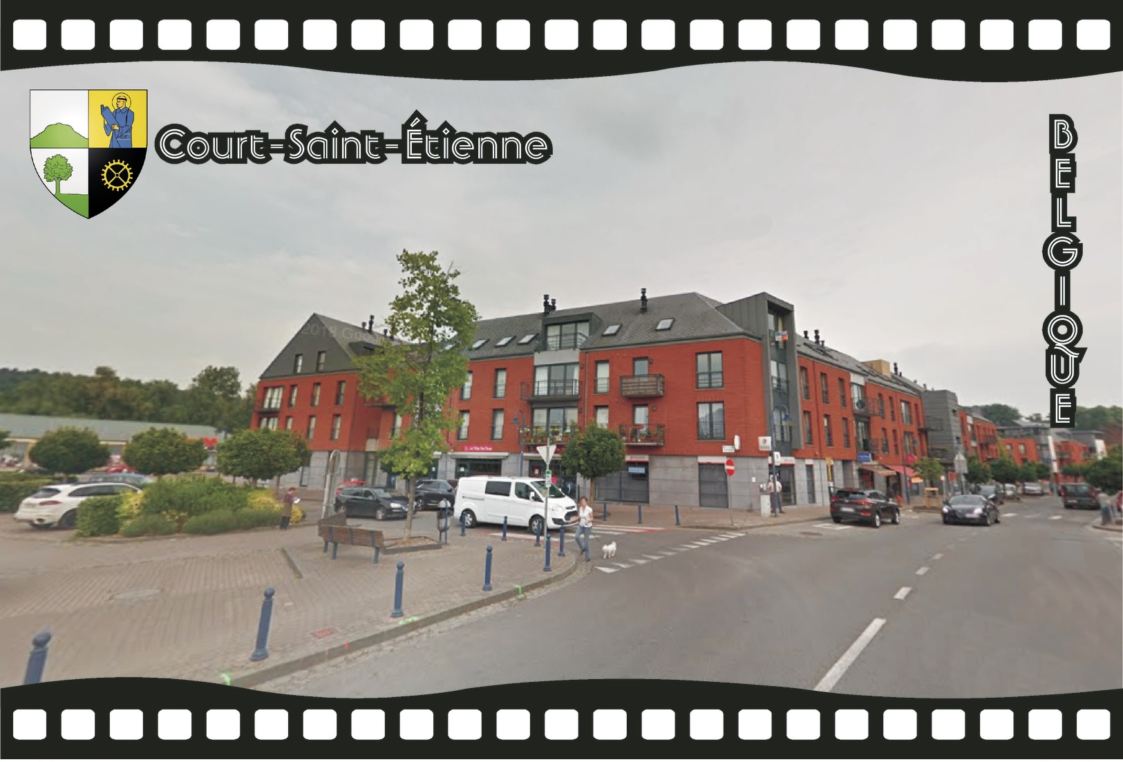 Postcard, REPRODUCTION, Municipalities Of Belgium, Streets Of Court-Saint-Étienne 28 - Cartes Géographiques