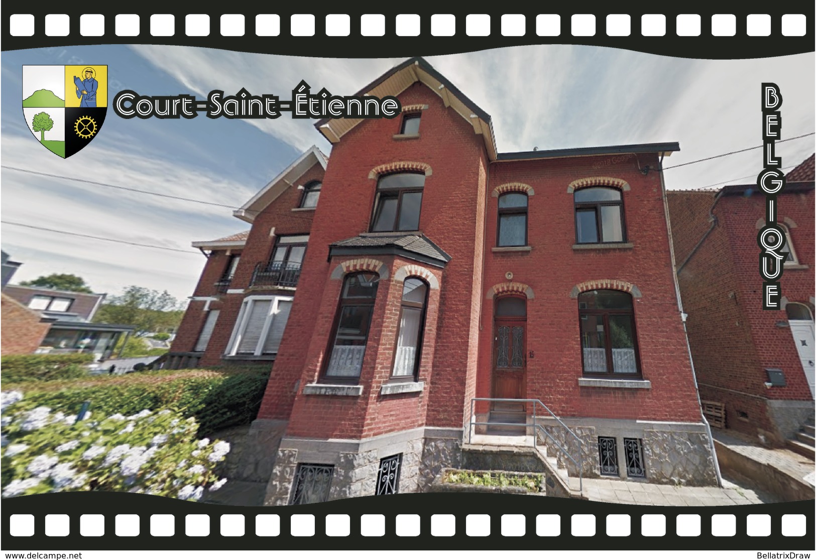 Postcard, REPRODUCTION, Municipalities Of Belgium, Streets Of Court-Saint-Étienne 30 - Cartes Géographiques
