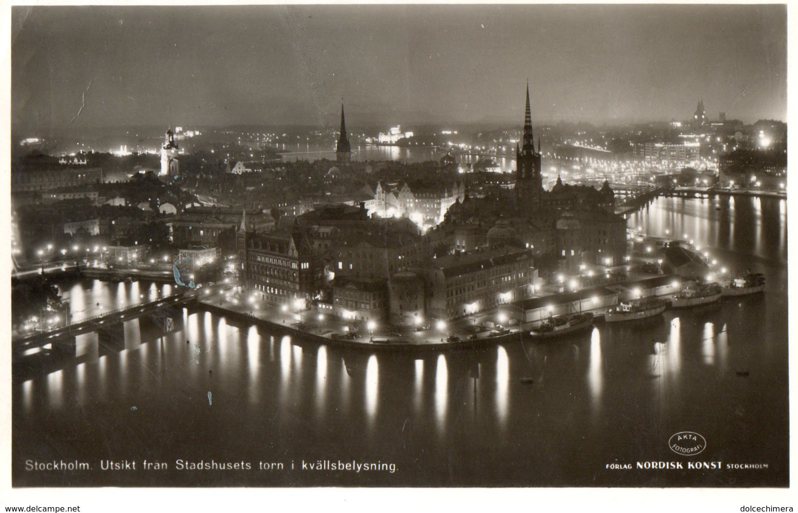 SVEZIA-STOCCOLMA-NOTTURNO-PANORAMA--1957 - Svezia