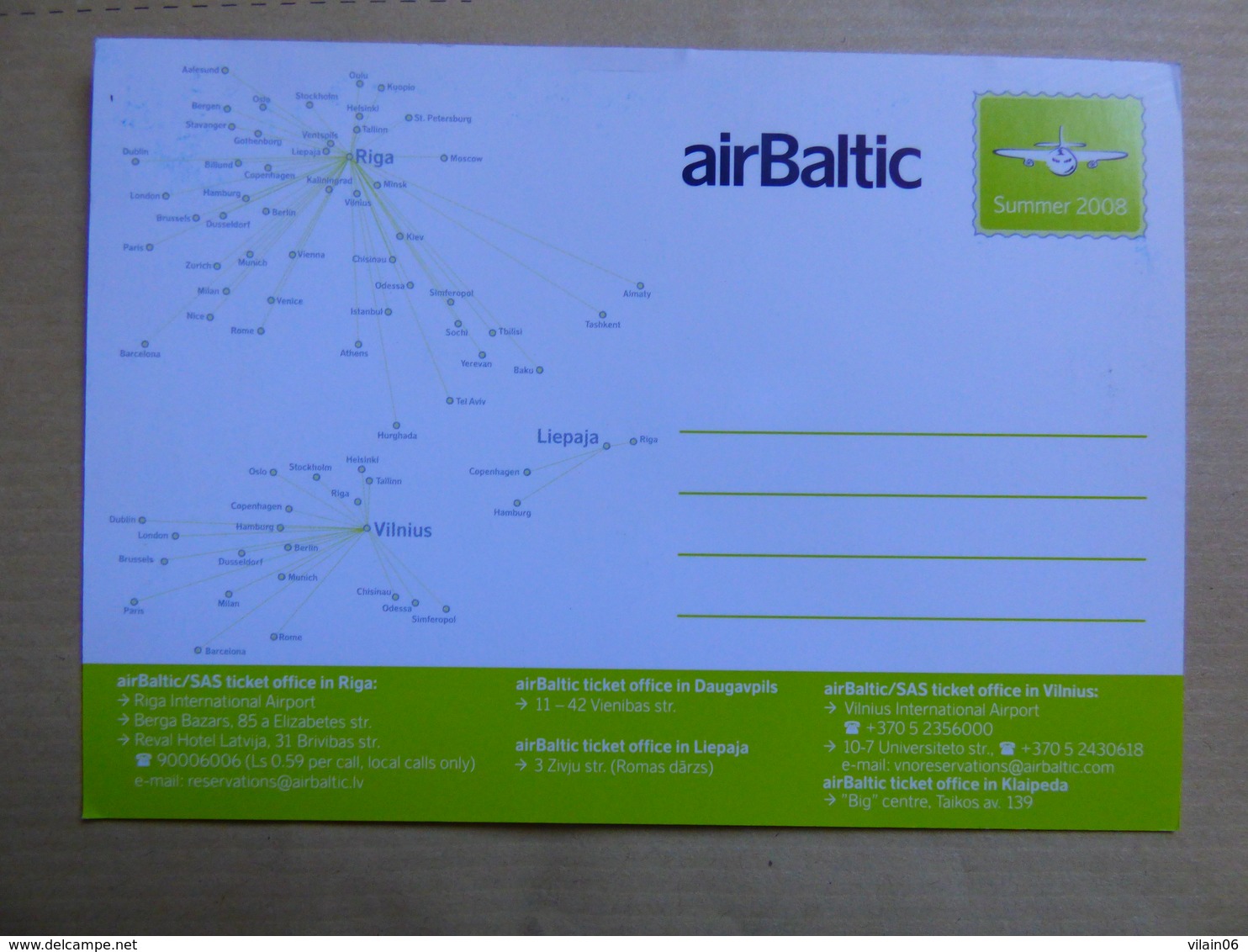 AIR BALTIC  B 737     AIRLINE ISSUE / CARTE COMPAGNIE - 1946-....: Ere Moderne