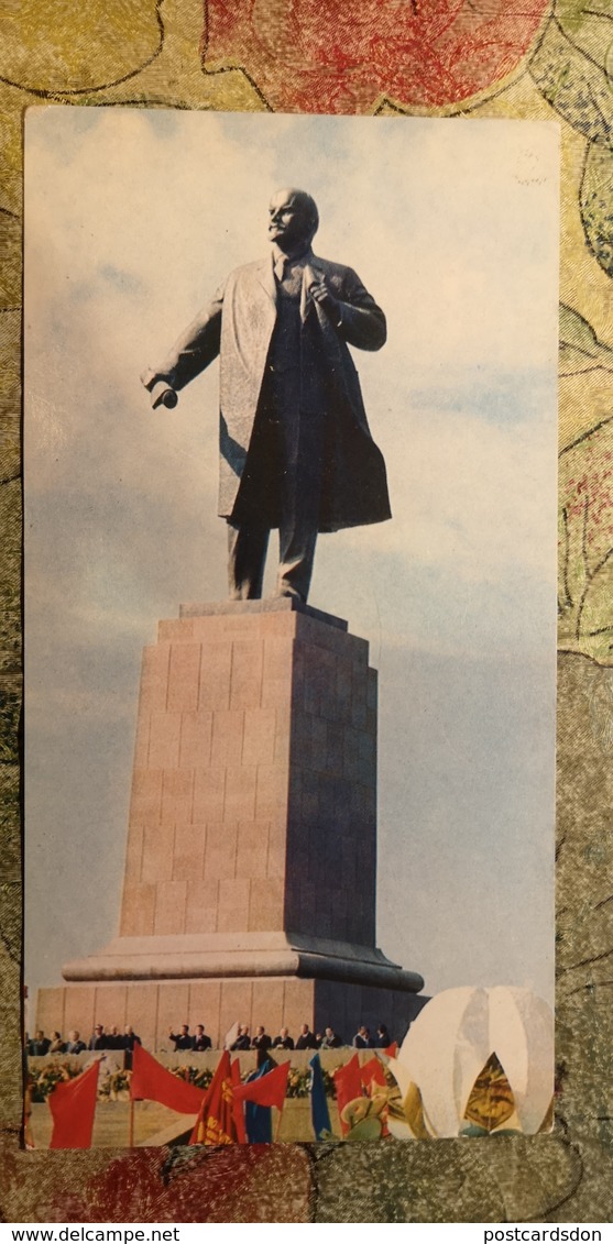 Uzbekistan. Tashkent. Lenin Monument 1980s - Old USSR Postcard - Monuments