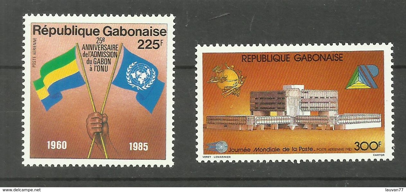 Gabon Poste Aérienne N°267, 268 Neufs** Cote 5.45 Euros - Gabón (1960-...)