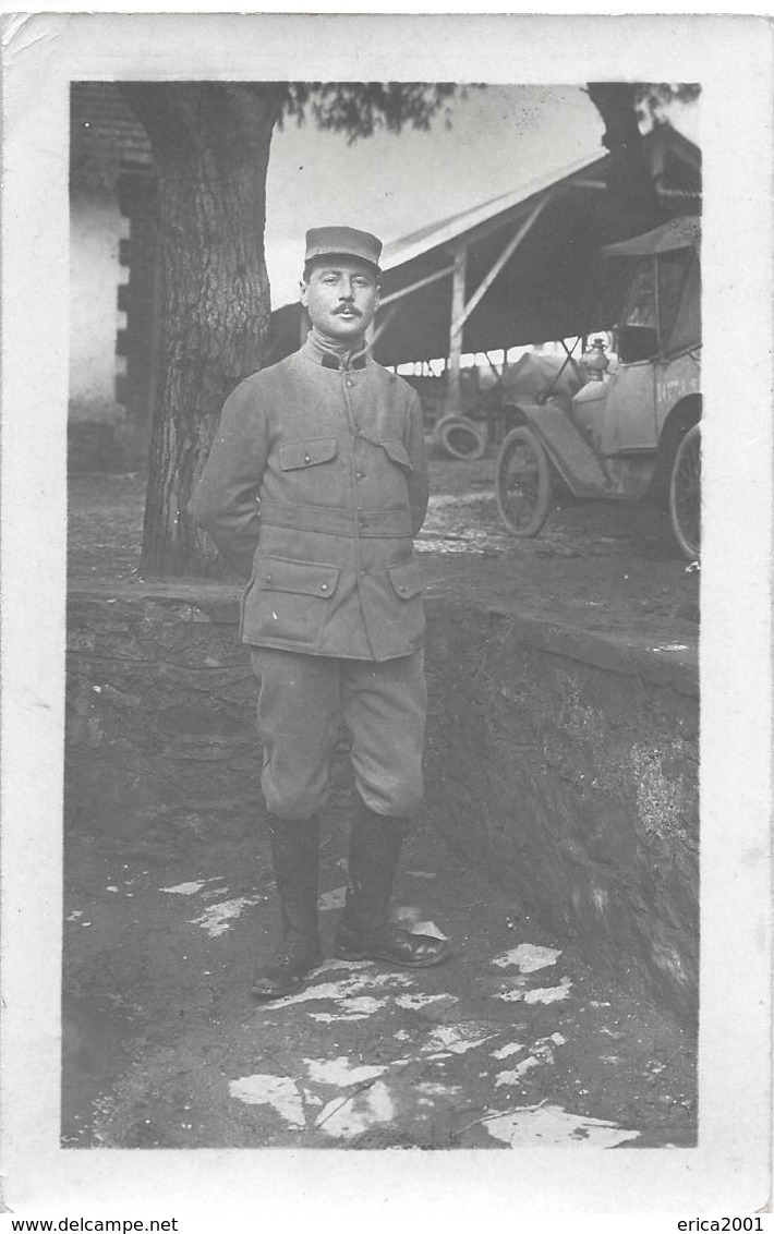 A Identfier.cpa Photo D'un Soldat Et D'une Automobile Numérotée Prise à Oust Marest , Peu-ètre Un Taxi De La Marne ? - To Identify