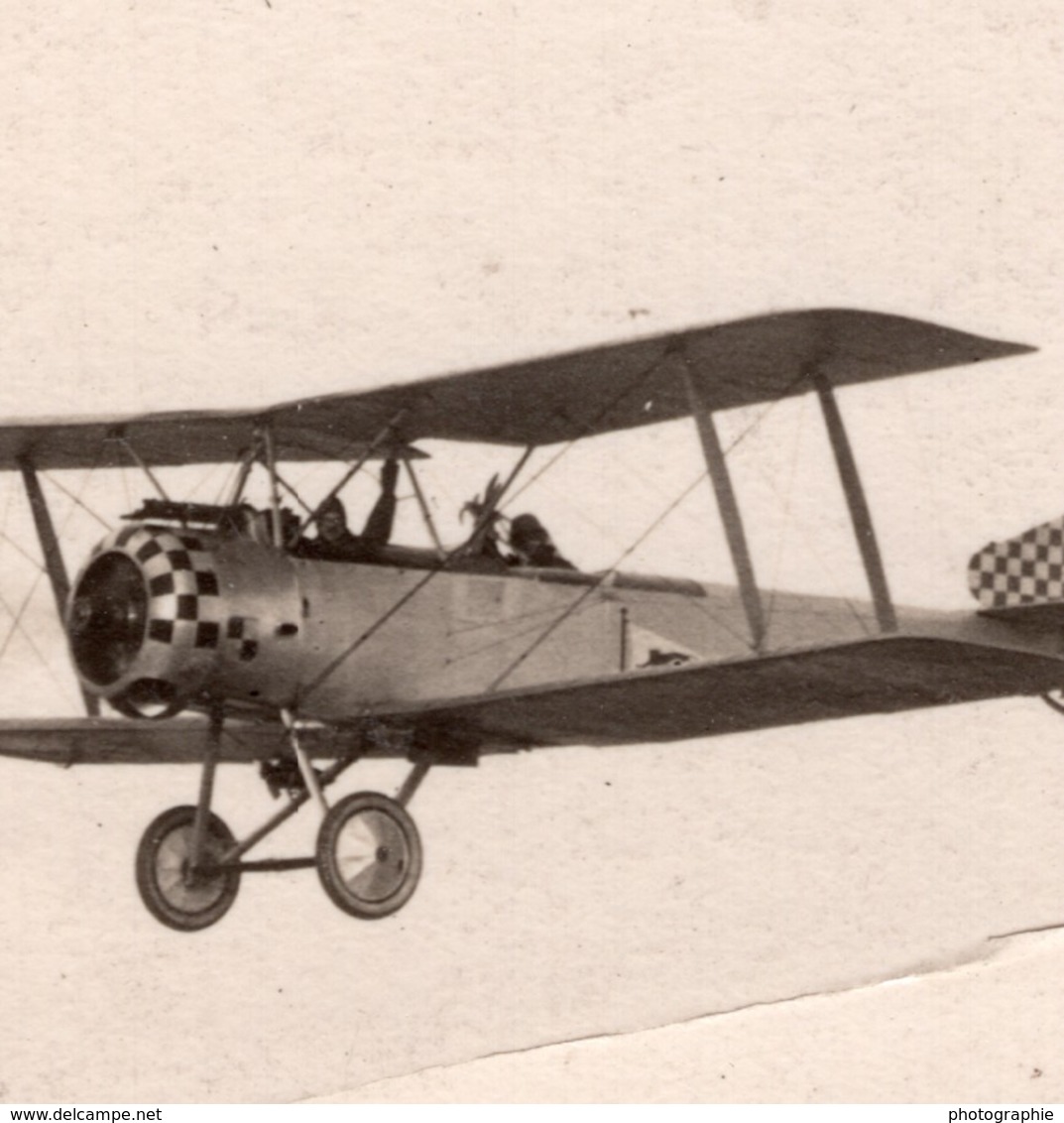 France WWI Aviation Militaire Biplan Nieuport Ou Sopwith? Ancienne Photo 1914-1918 - Guerra, Militari