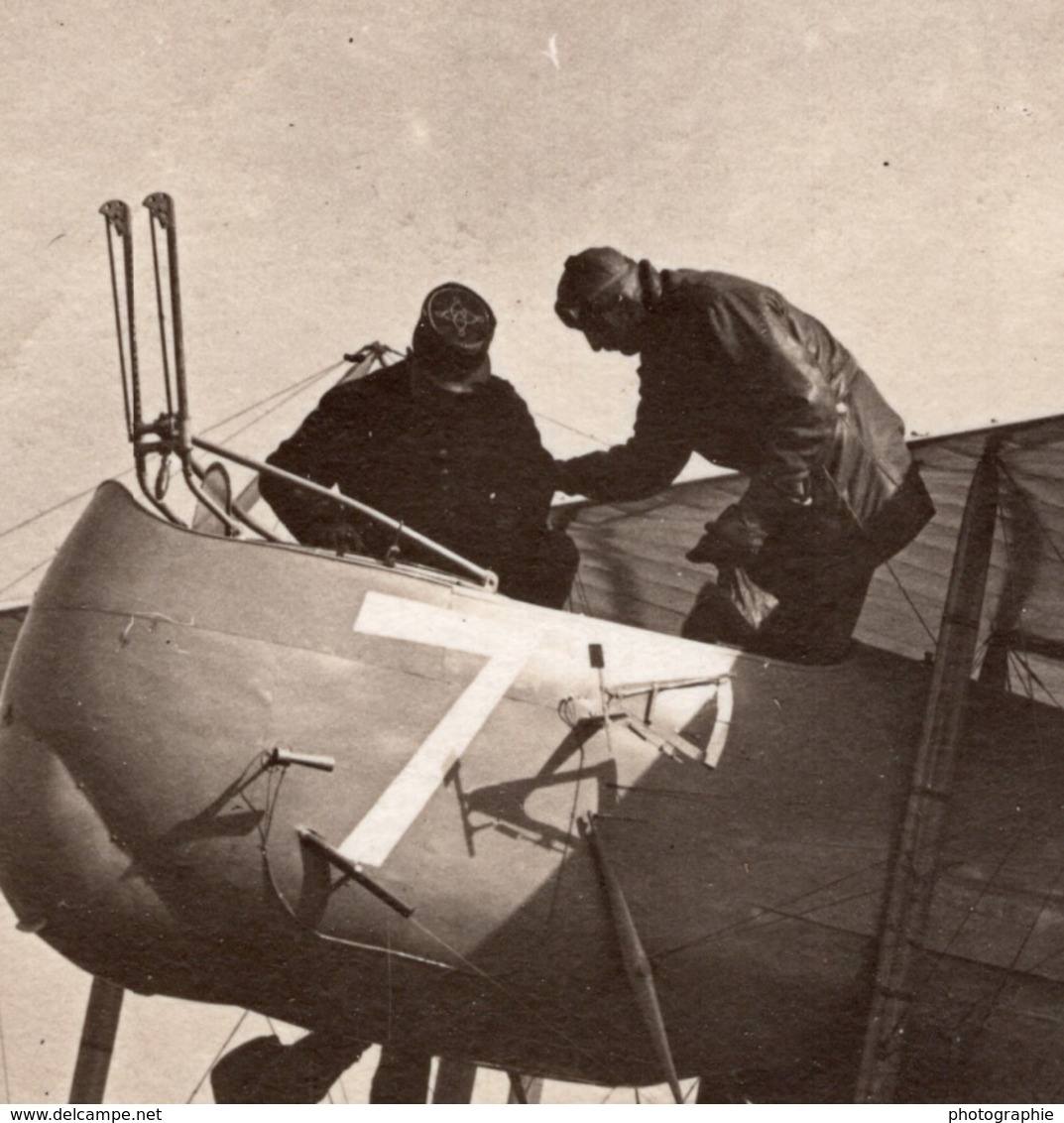 France WWI Aviation Militaire Biplan Farman Ou Voisin? Ancienne Photo 1914-1918 - War, Military