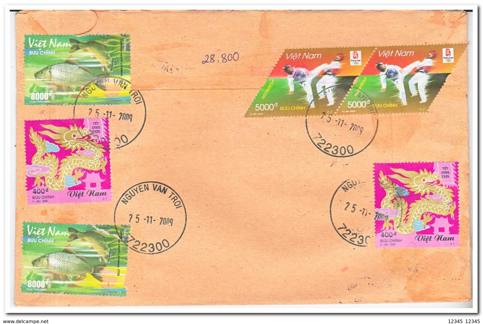 Viet Nam 2009, Envelope, Send To Netherland - Vietnam