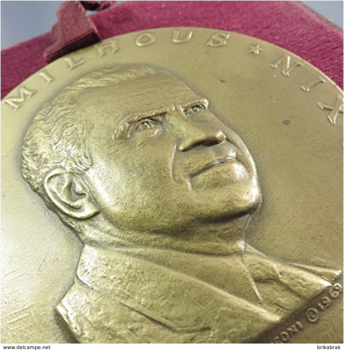 °° MEDAILLE EN BRONZE RICHARD NIXON 1969 + Président Etats Unis Amerique Menconi - Bronzes