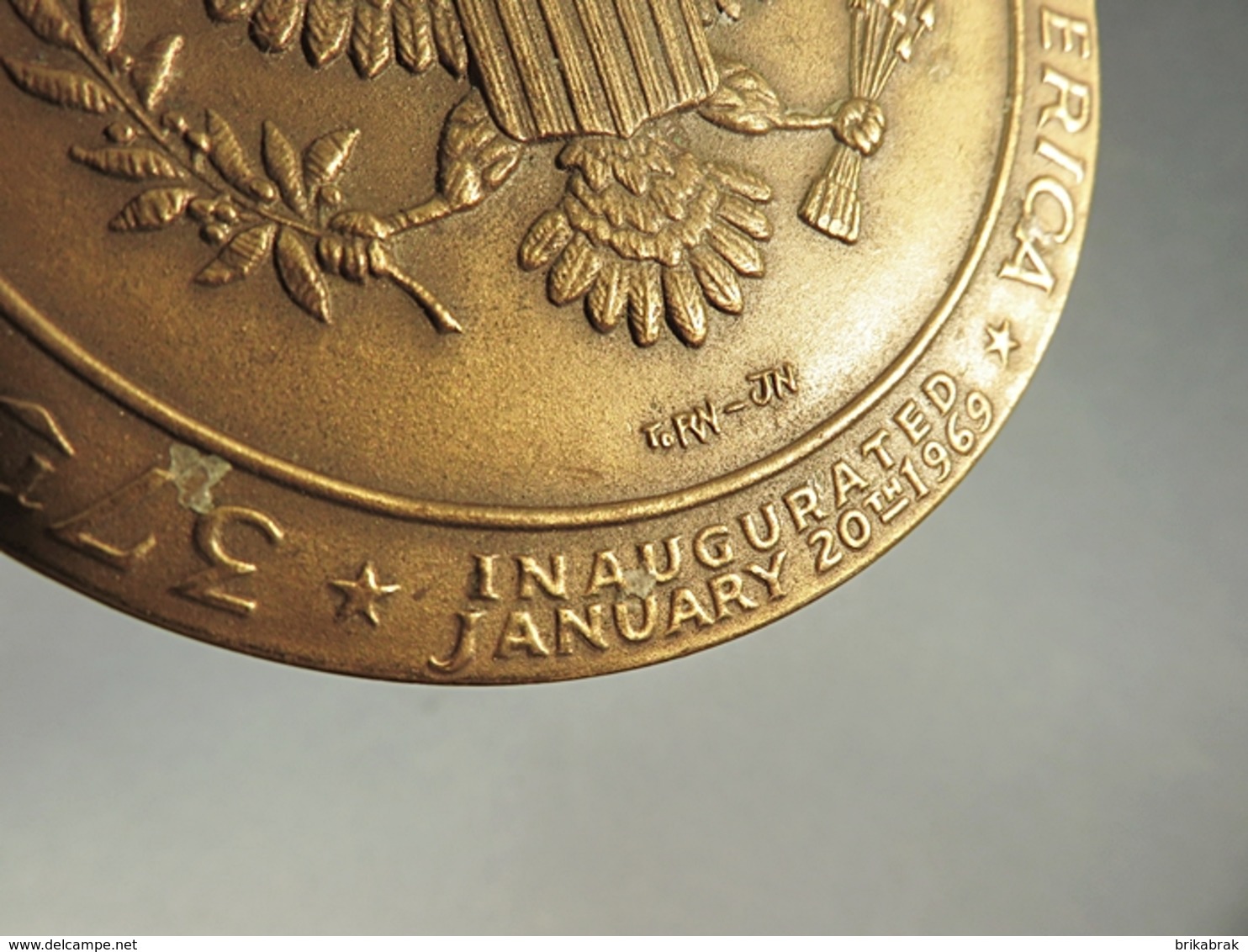 °° MEDAILLE EN BRONZE RICHARD NIXON 1969 + Président Etats Unis Amerique Menconi