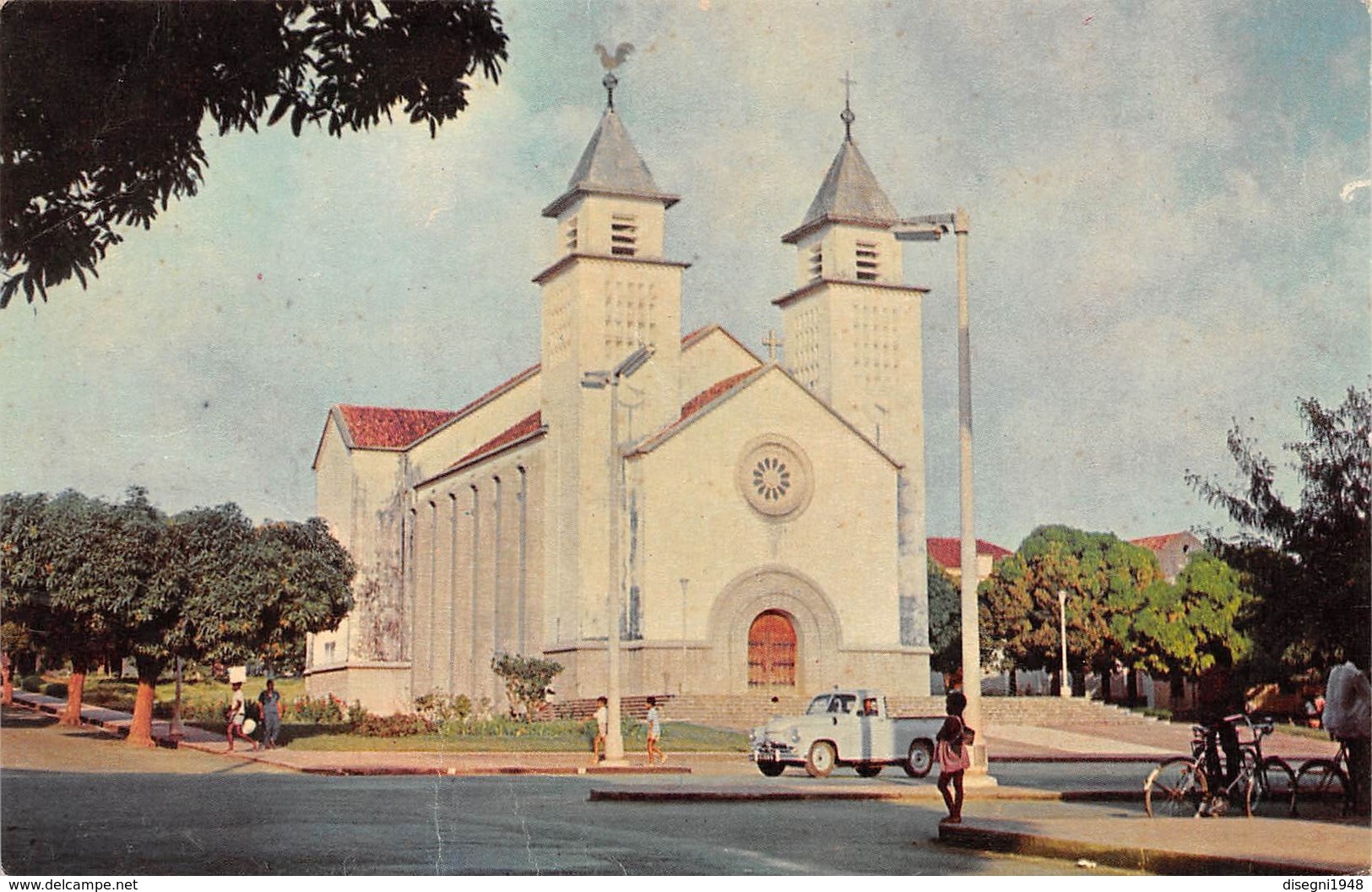 M07873 "CATEDRAL DE BISSAU" ANIMATA - FURGONE CASSONATO '60 CART ORIG. SPED.1966 - Guinea-Bissau