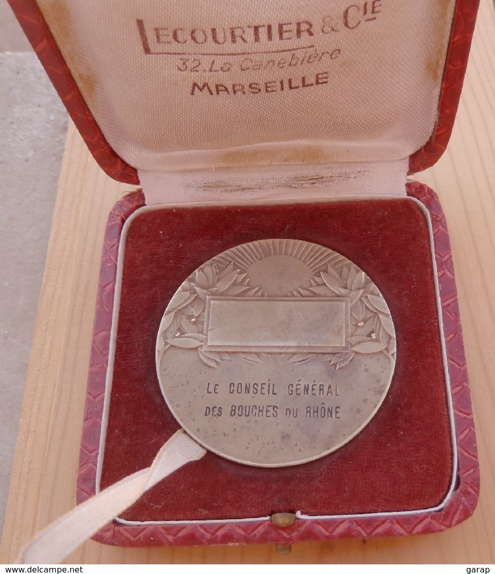 DB-076 Médaille Bronze Signée F.Fraisse Demev Offerte Par Le Conseil Génral Des B. Du Rhône AVIRON - Rudersport