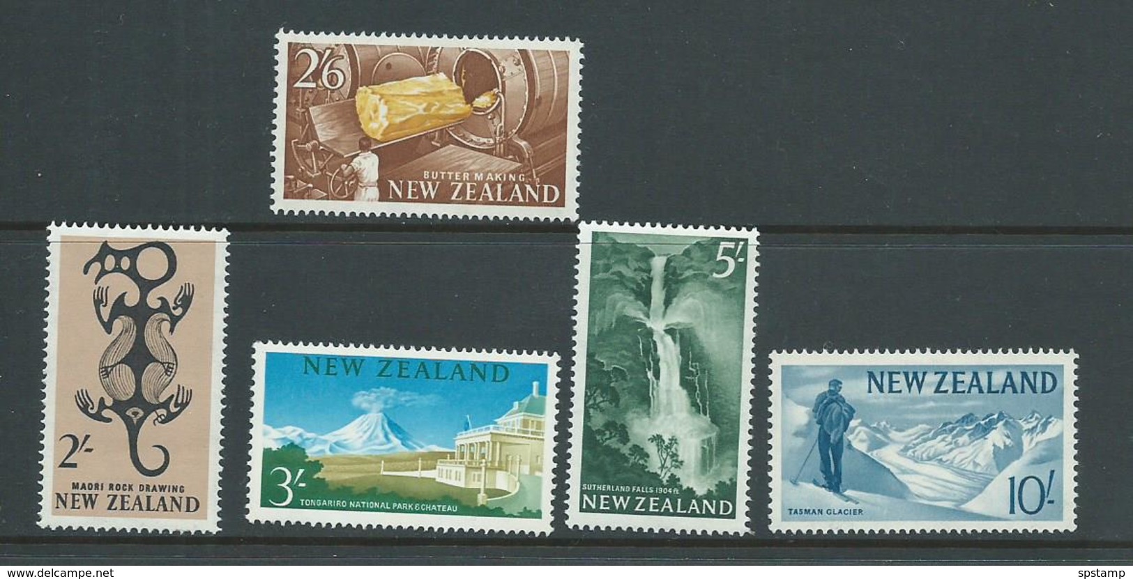New Zealand 1960 Definitives 2/- To 10/- Glacier MLH - Unused Stamps