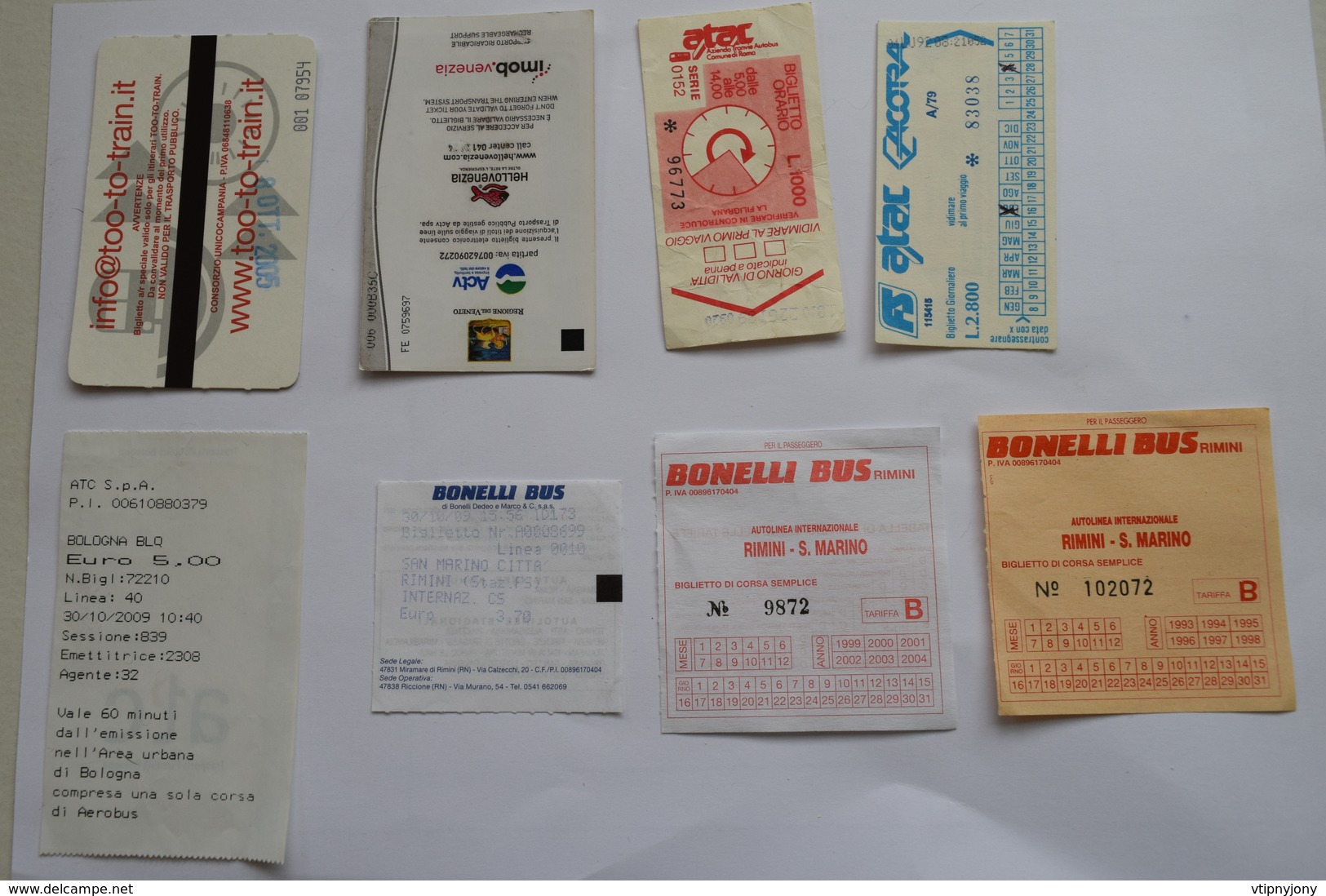 8 Tickets From Italy - Europe