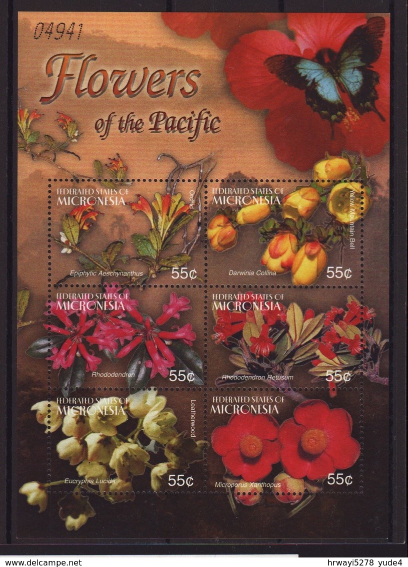 Micronesia 2004, S/s Flowers, Complete Set, MNH. Cv 7,20 Euro - Micronesia