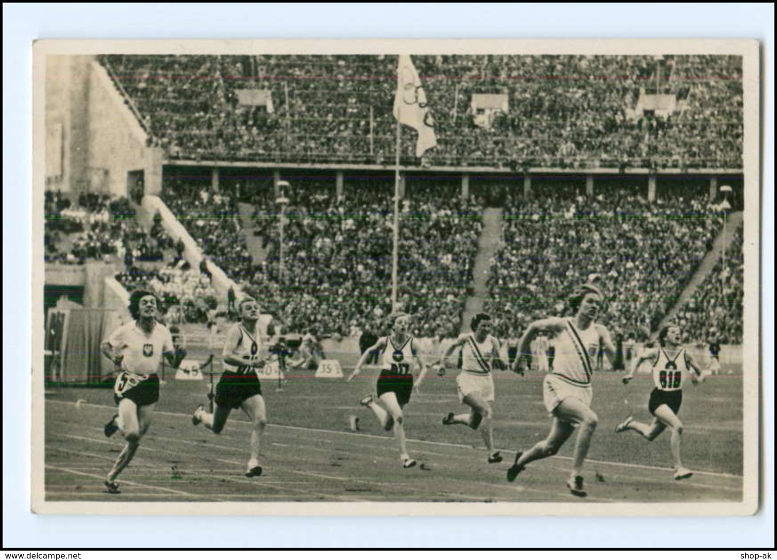 XX002143/ Olympiade 1936 Berlin Helen Stephens 100m-Endlauf Foto AK - Olympische Spiele