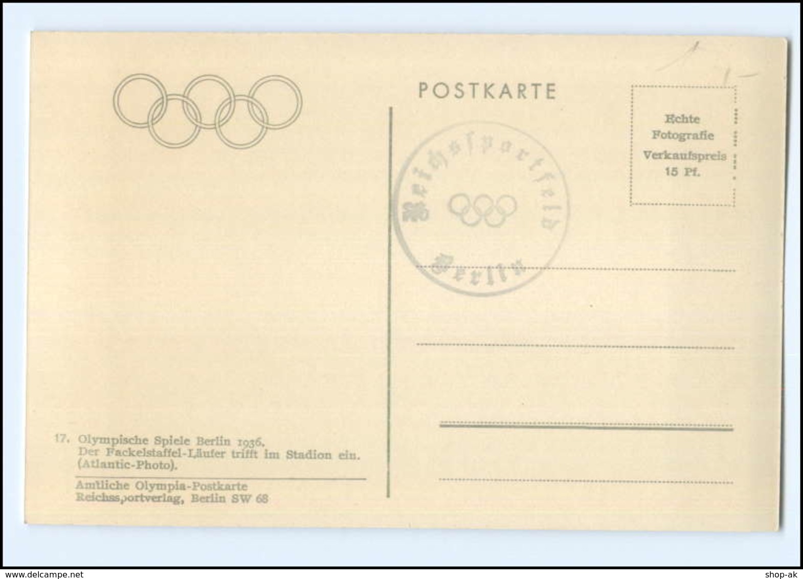 XX002147/ Olympiade 1936 Berlin Der Fackelstaffel-Läufer Foto AK - Olympische Spiele