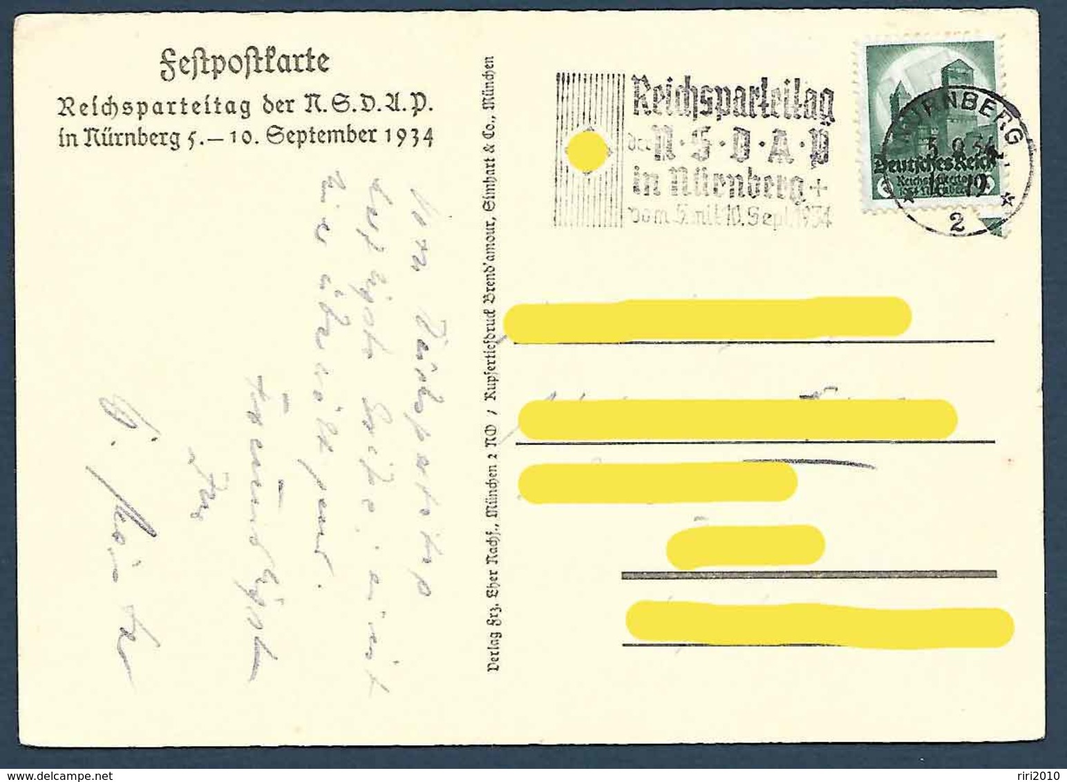 Allemagne - Carte De Propagande - Reichsparteitag Nürnberg 1934 - Autres & Non Classés