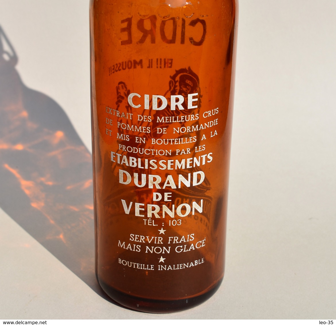 Ancienne Bouteille En Verre Cidre Durand De Vernon - Autres & Non Classés