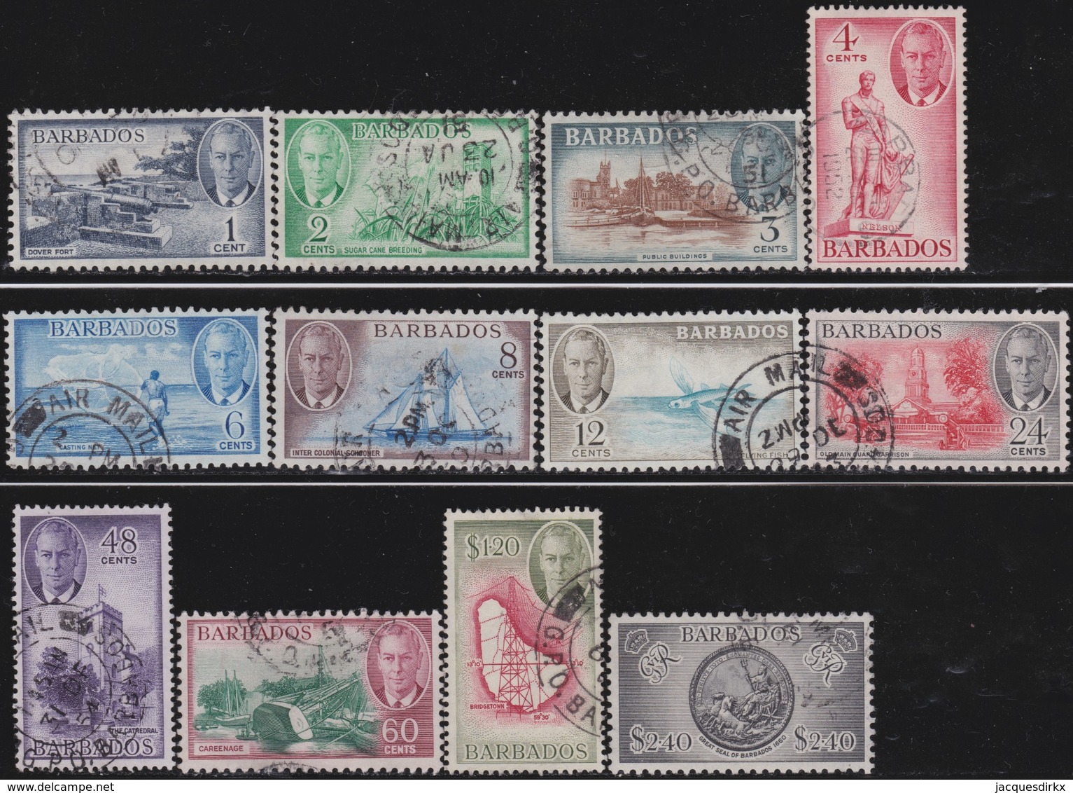 Barbados      .     SG    .     271/282           .     O    .   Cancelled   .   /    .     Gebruikt - Barbados (...-1966)