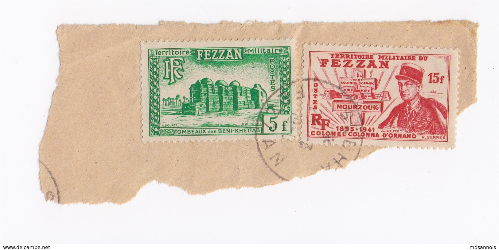 Territoire Du FEZZAN Sur Fragments N° 50 Et 46 - Used Stamps