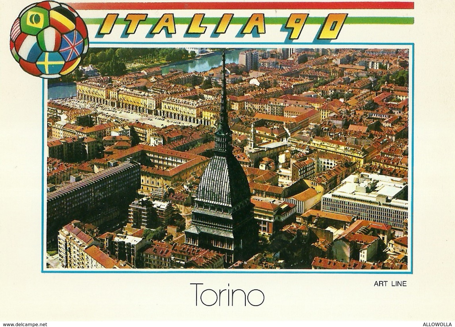 3077 " ITALIA 90 -SERIE DI 8 CARTOLINE DI TORINO-VARIE " CARTOLINA POSTALE ORIGINALE NON SPEDITA