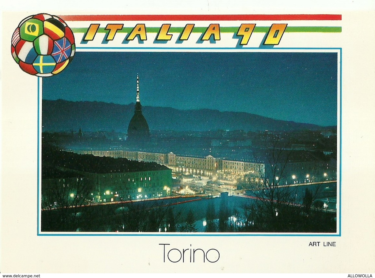 3077 " ITALIA 90 -SERIE DI 8 CARTOLINE DI TORINO-VARIE " CARTOLINA POSTALE ORIGINALE NON SPEDITA