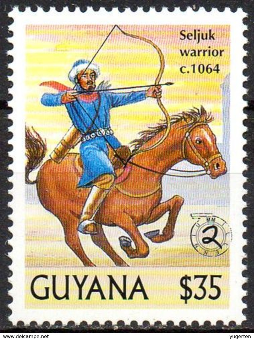 GUYANA - 1v - MNH** - Seljuk Warrior Horse Rider Horses Archery Battles Seljuks Tiro Al Arco Bogenschießen Tir à L'arc - Other & Unclassified