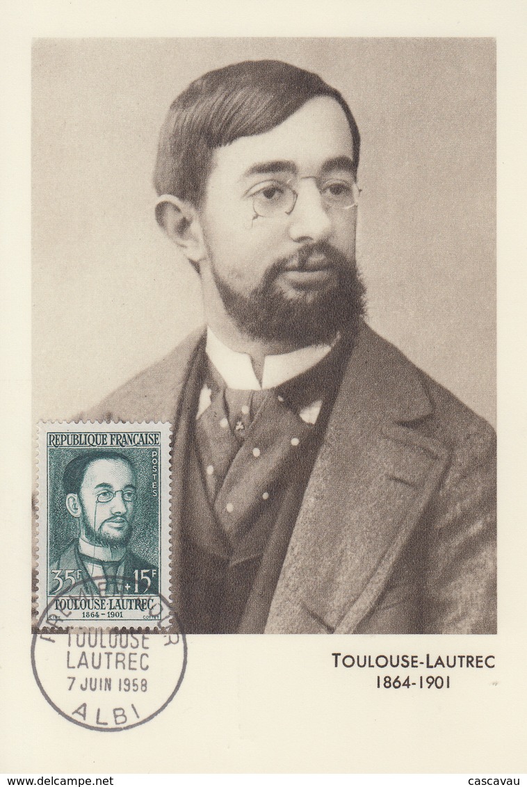 Carte  Maximum  1er  Jour   FRANCE   Henri  De  TOULOUSE - LAUTREC      ALBI    1958 - Autres & Non Classés