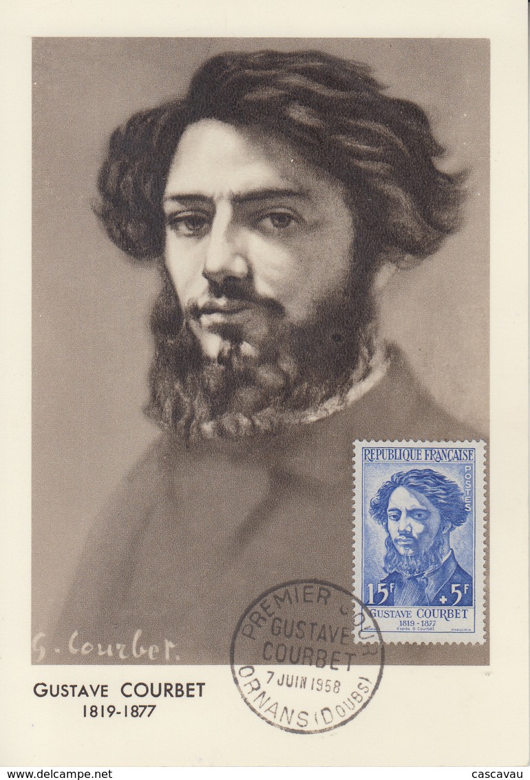 Carte  Maximum  1er  Jour   FRANCE   Gustave   COURBET   ORNANS    1958 - Autres & Non Classés