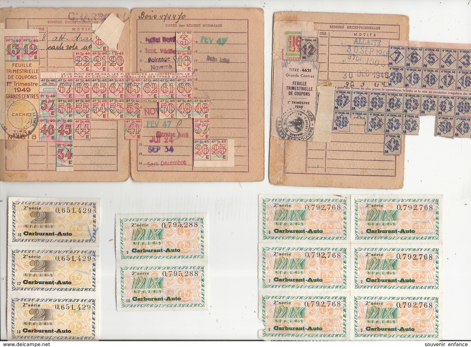 Carte D'Alimentation 92 Montrouge Person 1946 Tickets Carburant Auto Dix Deux Hauts De Seine - Documents Historiques