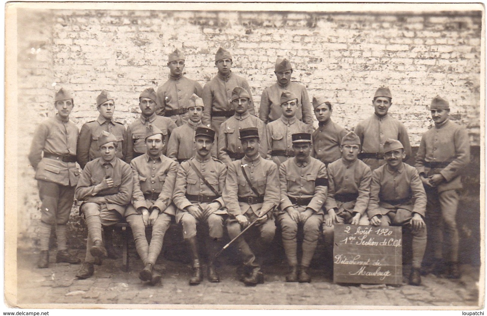 1920 Carte Photo 1 Ere Section De COA Détachement De Maubeuge - Maubeuge