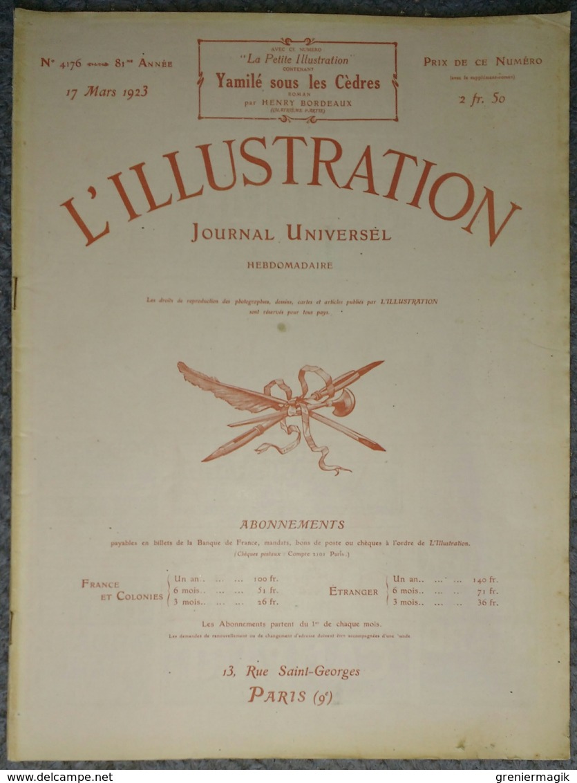 L'Illustration 4175 10 Mars 1923 Moustapha Kemal/Maginot/Ruhr "Shupo" De Dortmund/Toutankhamon/Chartres/Lyon - L'Illustration