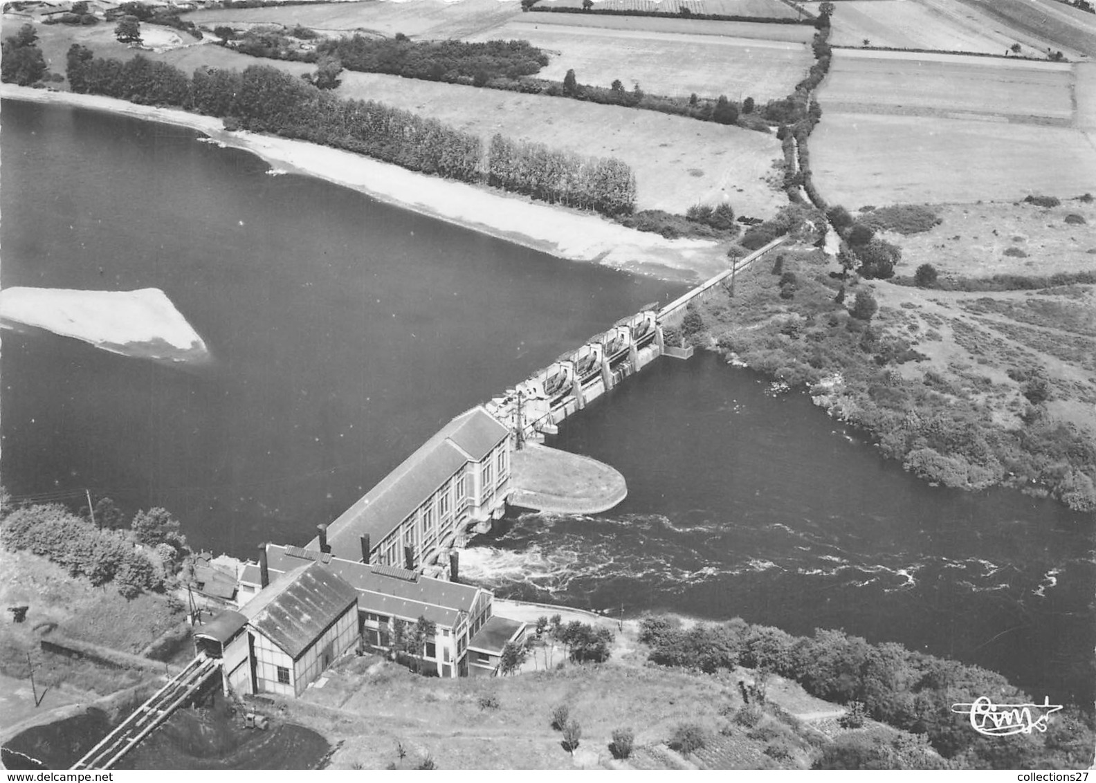 86-L'ISLE-JOURDAIN-VUE AERIENNE DU BARRAGE DE CHARDES SUR LA VIENNE - L'Isle Jourdain