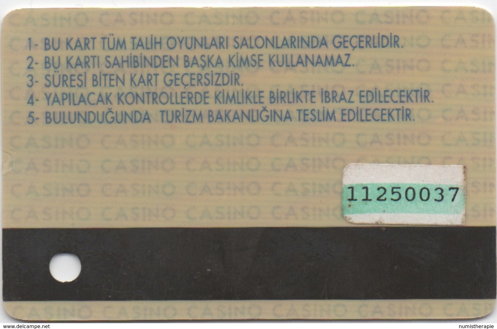 Carte Membre Casino : KKTC Chypre Du Nord (Turquie) - Cartes De Casino