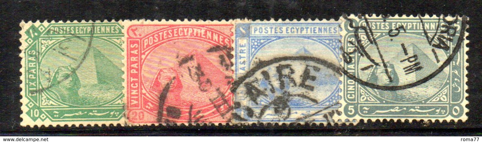 XP4644 - EGITTO 1884, Yvert Serie N. 32/35  Usata  (2380A) - 1866-1914 Khedivato Di Egitto