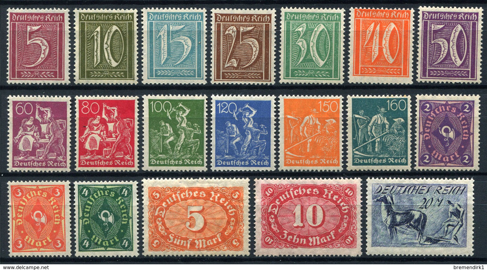 43573) DEUTSCHES REICH # 158-76 Postfrisch Aus 1921, 30.- € - Unused Stamps