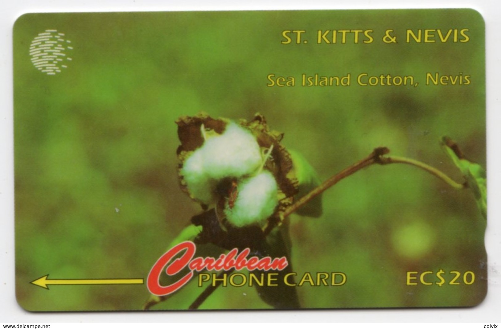 SAINT KITTS & NEVIS REF MV CARDS STK-77A Année 1996 20EC$ 77CSK SEA ISLAND COTTON - Saint Kitts & Nevis