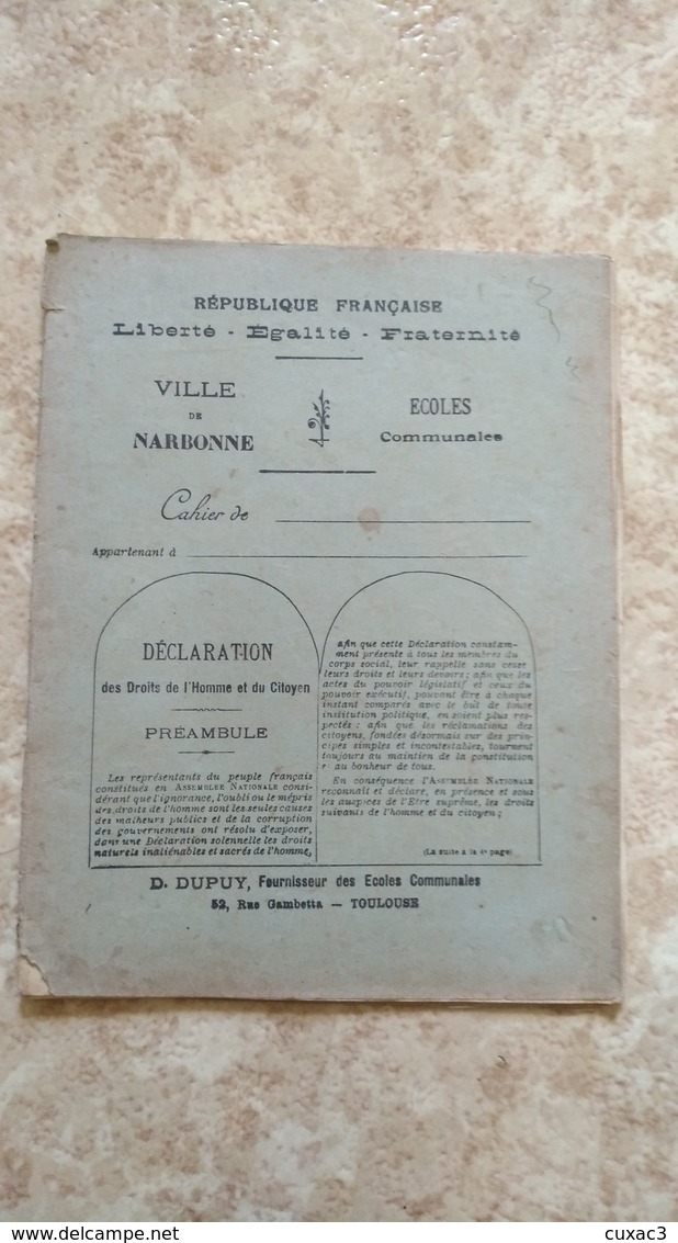 11 - Narbonne  - - Ville De Narbonne - école Communales - Declaration Des Droits De L' Hommeet Du Citoyen - Bambini