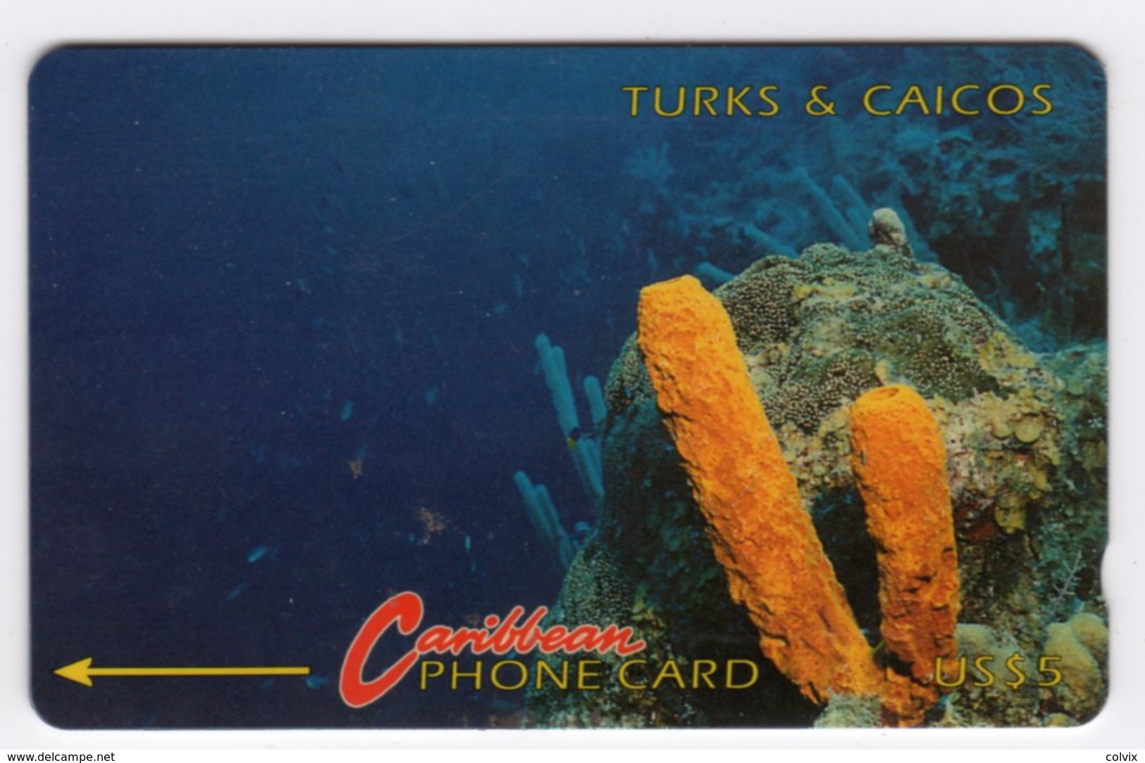 TURKS & CAICOS REF MVCARDS T&C-1B CABLE & WIRELESS 1991 5$ 1CTCB CORAIL - Turks & Caicos (Islands)