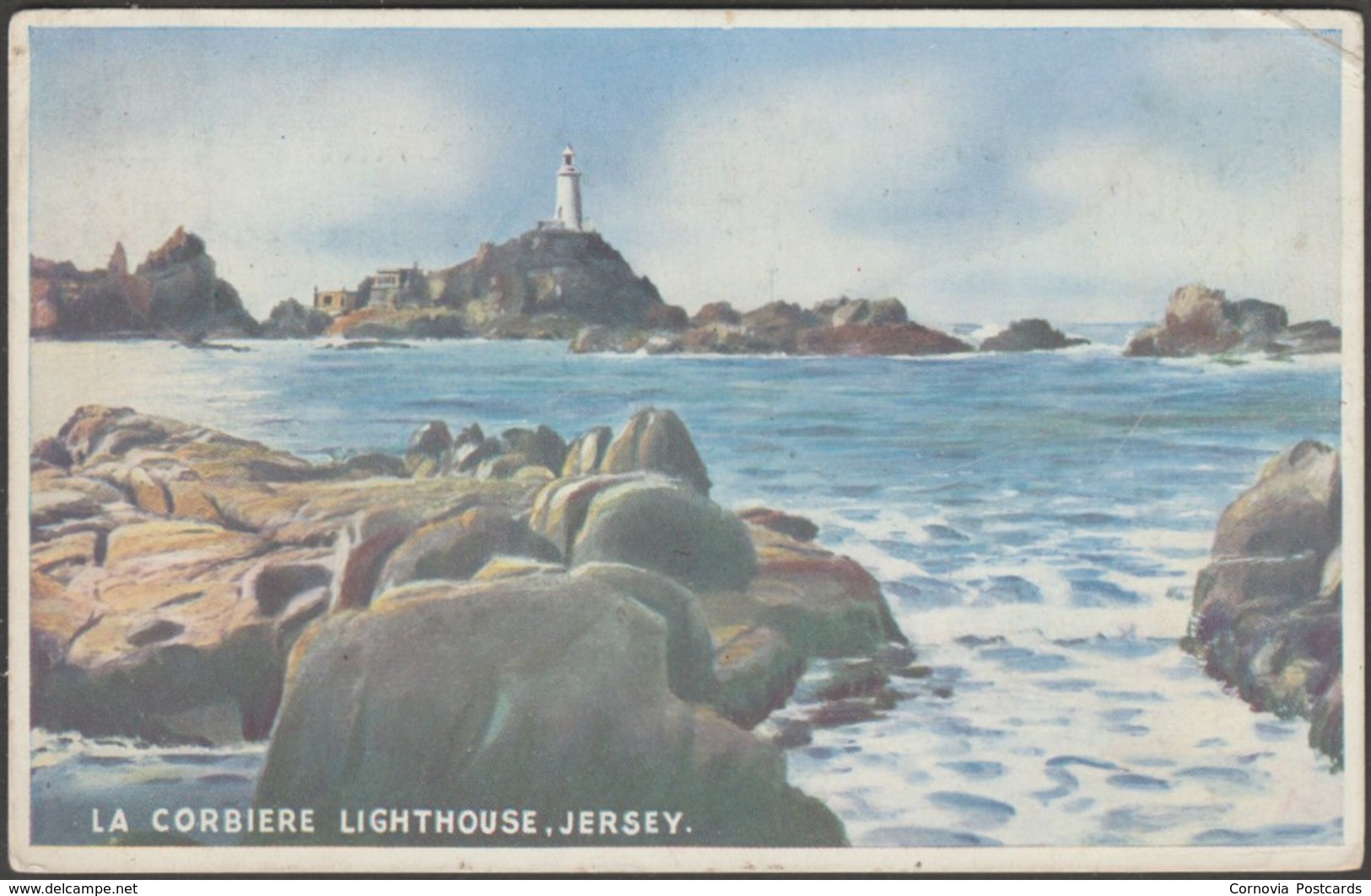 La Corbiere Lighthouse, Jersey, 1950 - RA Series Postcard - La Corbiere