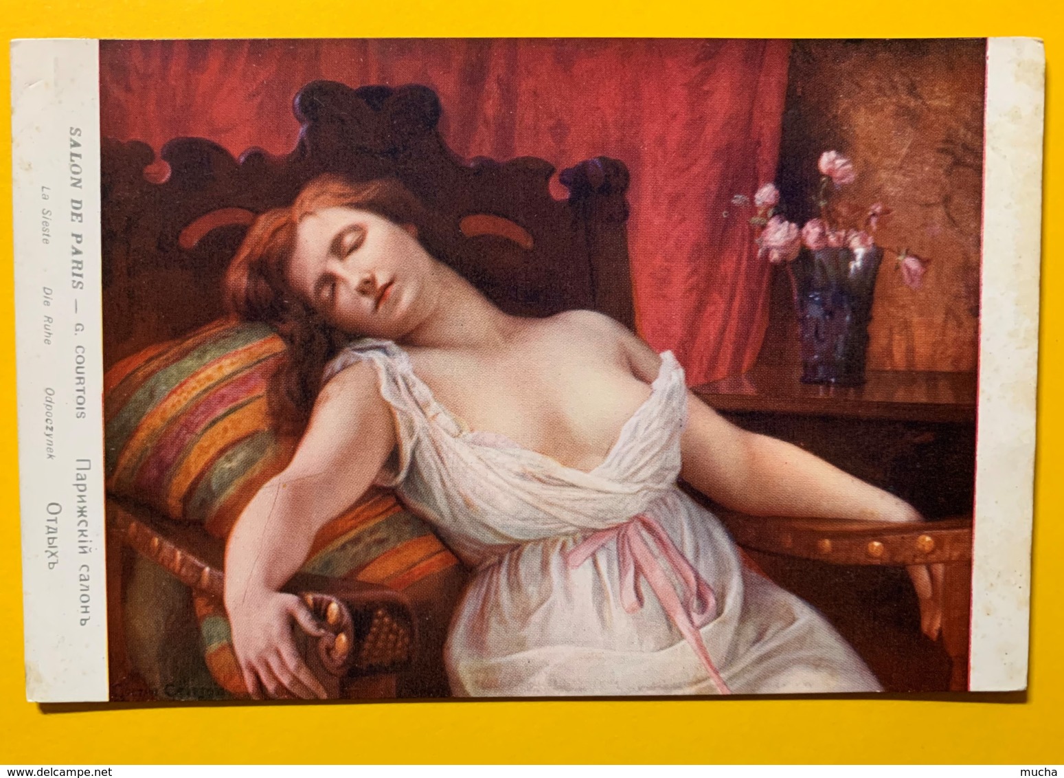 8150 - La Sieste De G.Courtois  Salon De Paris - Peintures & Tableaux